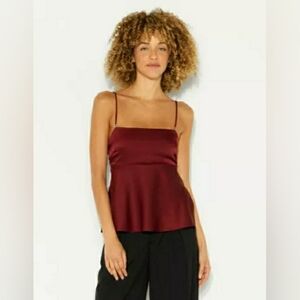 Wild Fable Deep Burgundy Red Satin Camisole Size XXL NWT